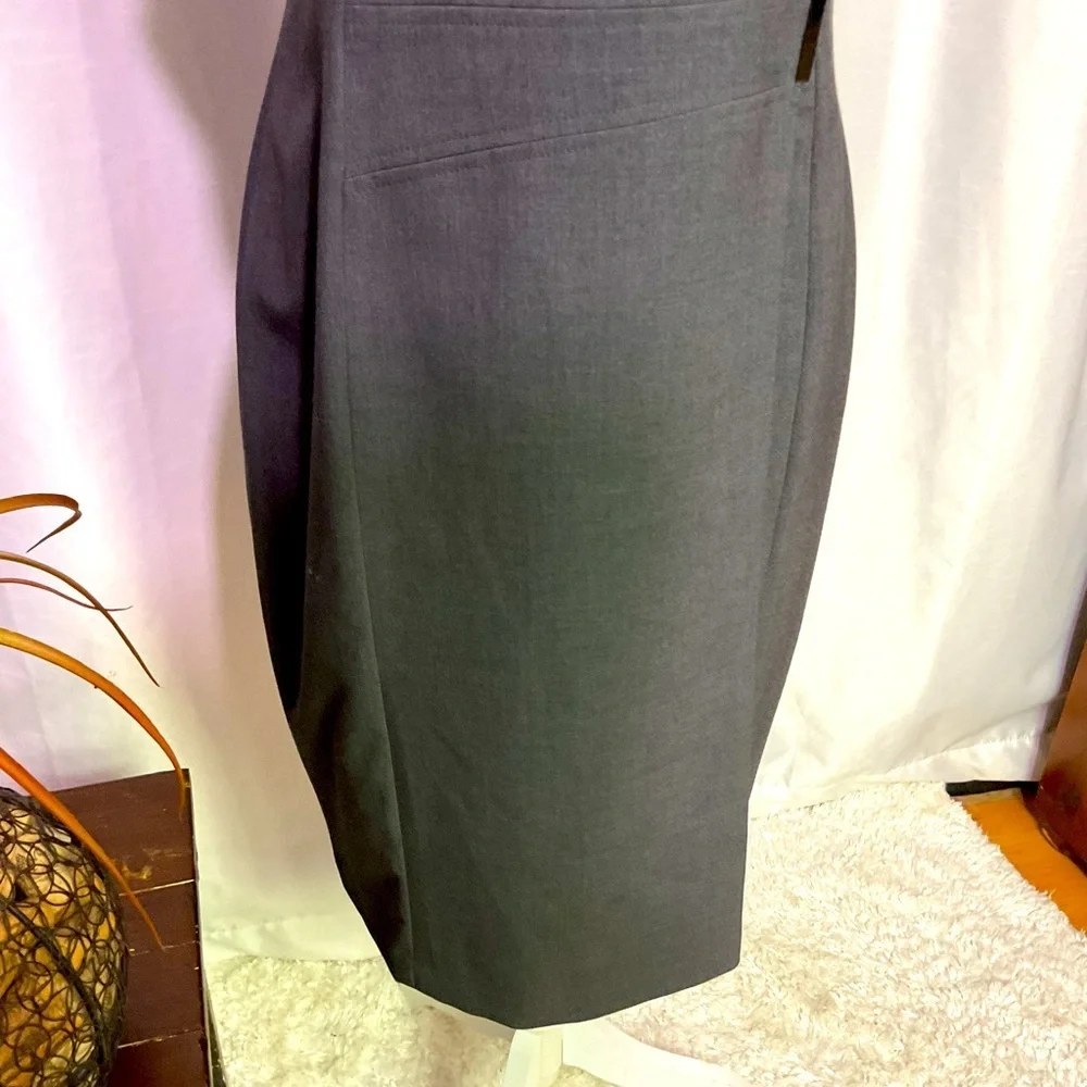 Calvin Klein Grey Wrap Fitted Dress - Picture 3 of 13